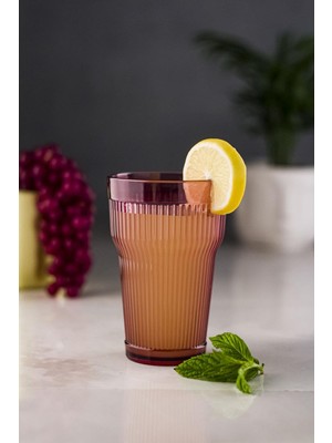LTG Nova Akrilik Mürdüm Tekli Uzun Bardak - 400 ml Kırılmaz Su ve Meşrubat Bardağı