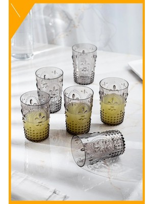 LTG Nova Füme Akrilik Bardak Seti 6 Adet 400 ml Kırılmaz Su & Meşrubat Bardağı