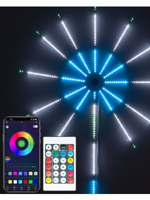 Rgb LED Duvar Dekoru Sökülebilir Kollu Havai Fişeek Işık Sistemi