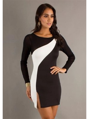 LTG Nova Terry Pau EN2308111 Yırtmaçlı Parçalı Elbise