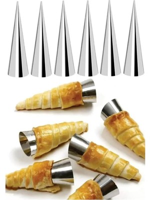 LTG Nova 6’lı Paslanmaz Çelik Korne Huni Kalıbı Kruvasan Tatlı Pasta Şekillendirici