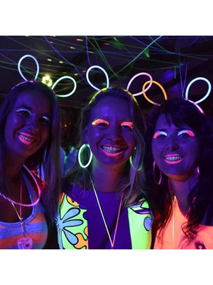 LTG Nova Karanlıkta Parlayan Fosforlu Glow Taç Fosforlu Renkli Taç 6 Adet