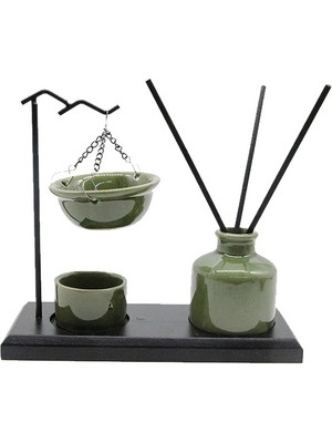 Epilons Seramik Buhurdanlık & Oda Kokusu Difüzör Seti – 3'lü