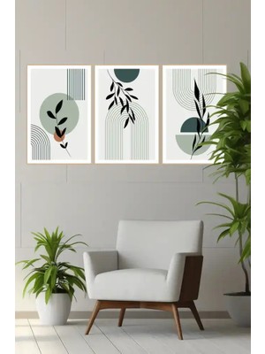 Bemenda Canvas Çiçek Üçlü Mdf tablo