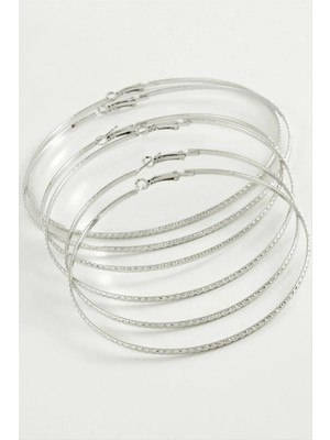 Hsc Bilişim Zikzak Desenli Metal Halka Küpe 6 Adet