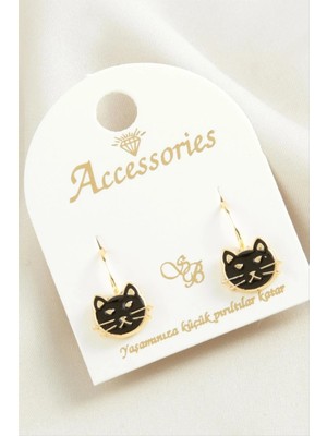 Hsc Bilişim Kedi Mineli Klipsi Küpe