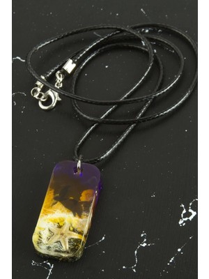 Hsc Bilişim Deniz Yıldızı Dikdörtgen Epoksi Kolye