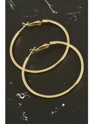 Hsc Bilişim Ezme Lüks Çelik Halka Küpe 4 cm