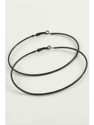 Hsc Bilişim Zikzak Desenli Metal Halka Küpe 8-9-10 cm