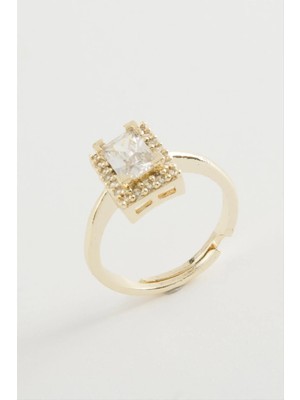 Hsc Bilişim Dikdörtgen Tek Taşlı Yüzük