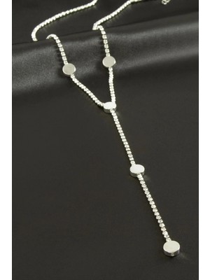 Hsc Bilişim Yuvarlak Şerit Taşlı Çelik Y Kolye