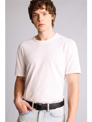 DeFacto Erkek Dikdörtgen Toka Suni Deri Jean Kemeri H6880AXNS