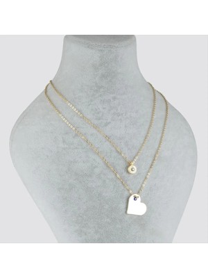 Hsc Bilişim Kalp Figürlü Nazarlı Plaka Ikili Kolye