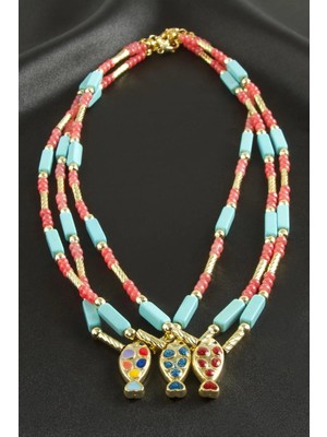 Hsc Bilişim Balık Taşlı Boncuk Kolye