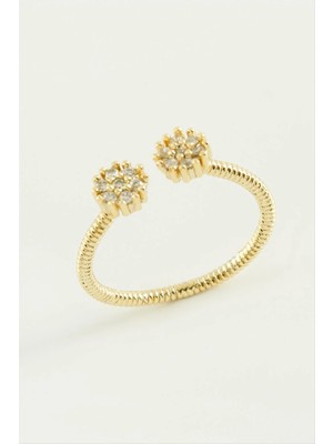 Hsc Bilişim Çiçek Zirkon Taşlı Yüzük