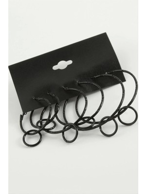 Hsc Bilişim Noktalı Iç Içe Metal Halka Küpe 6 Adet