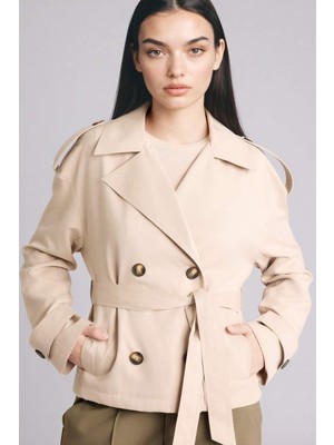 DeFacto Kuşaklı Kısa Trençkot E8581AX26SP