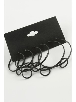 Hsc Bilişim Noktalı Iç Içe Metal Halka Küpe 6 Adet