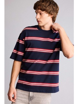 DeFacto Boxy Fit Çizgili Tişört H2196AX26SP