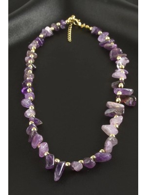 Hsc Bilişim Amatist Kırık Doğaltaş Kolye