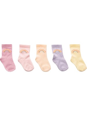 Hellobaby Kız Bebek 5li Soket Çorap Puantiye Baskılı