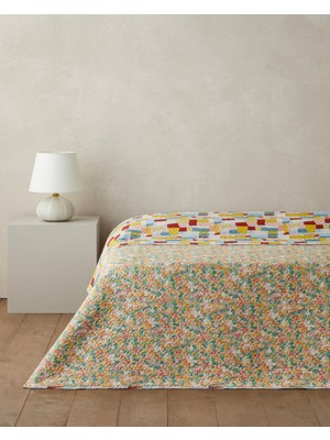 English Home Ripple Bloom  Çift Kişilik Çok Amaçlı Örtü 200x220 cm Turuncu