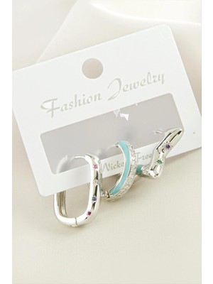 Hsc Bilişim 3 Adet Yıldız Zirkon Taşlı Küpe