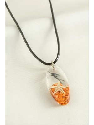 Hsc Bilişim Deniz Yıldızı Elips Epoksi Kolye