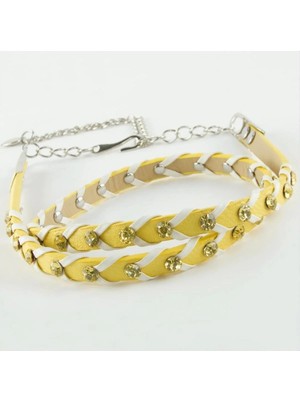 Hsc Bilişim Örgülü Deri Taşlı Kemer