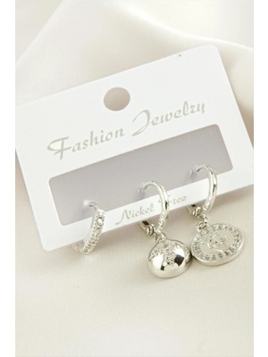 Hsc Bilişim 3 Adet Yıldız Zirkon Taşlı Küpe