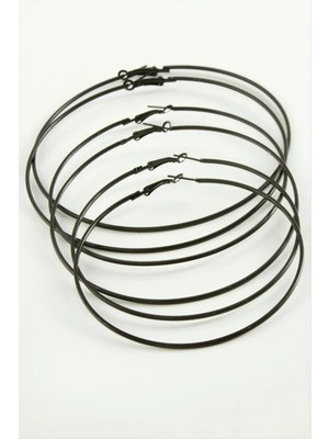 Hsc Bilişim Ezme Çizgili Metal Halka Küpe 6 Adet