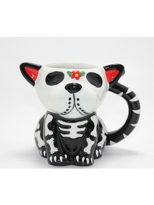DS LLC Ieg™ Day Of The Dead Köpek Figürlü 3D Kabartmalı Porselen Kupa  DCLLS-RSTK345