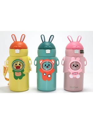 Store Mania Tavşan Kulaklı Sevimli Ayı Figürlü Çelik Termos  STRMIA-RSTTT34