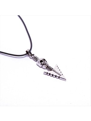 Hsc Bilişim Ok Figürlü Kuru Kafa Vinlex Deri Kolye