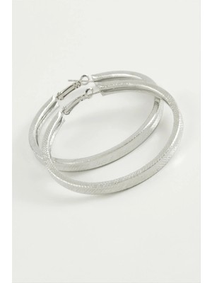 Hsc Bilişim Noktalı Kare Halka Küpe 5,5 cm