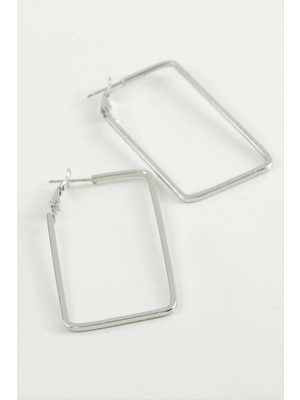 Hsc Bilişim Dikdörtgen Halka Küpe 6 cm