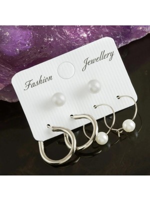 Hsc Bilişim 6 Adet Deniz Kabuğu Inci Halka Küpe 1,5 cm