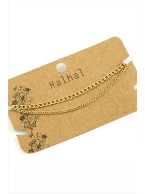 Hsc Bilişim Çift Zincirli Lüks Çelik Halhal