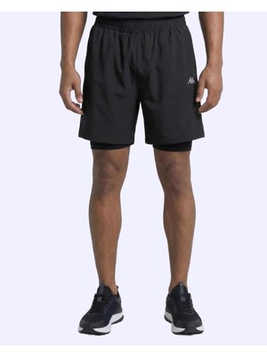Kappa Edan Short Erkek Siyah Regular Taytlı Şort