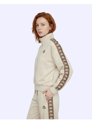 Kappa Alber Kadın Bej Regular Full Zip Eşofman Üstü %100 Polyester Şık Tasarım