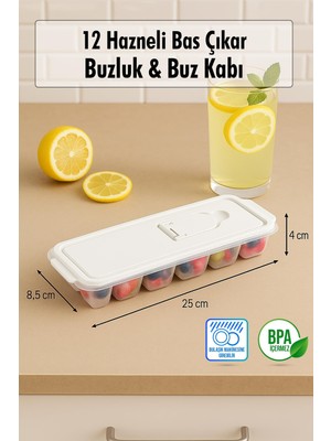 LTG Nova 12 Hazneli Bas Çıkar Buzluk & Buz Kabı