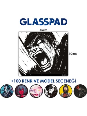 Cam Mouse Pad - Berserk: Guts (1) - Premium Temperli Cam - 45X40 cm [medium]