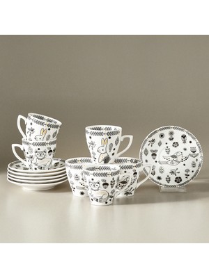 Karaca Animal Garden 6 Kişilik Kahve Fincan Takımı 90 ml