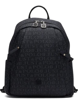 Gp Gues Polo Gp Just Polo Kadın 9 Bölmeli Sırt Çantası Deri Siyah Ergonomik Tasarım ile Şık Kullanım