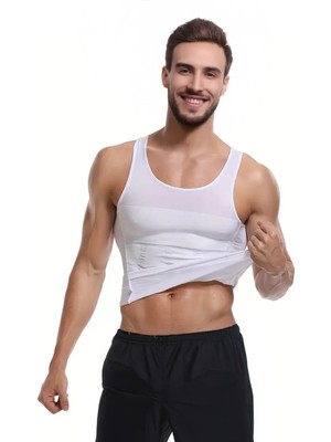 Alexander Hud Göğüs Göbek Toparlayıcı Sıkılaştırıcı Şekillendirici Jinekomasti Için Beyaz Erkek Atlet Korse Atleti