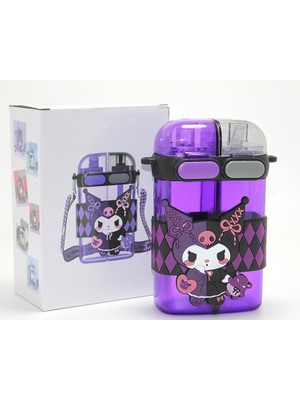 Store Mania Kuromi Figürlü Çift Bölmeli Pipetli Suluk  STRMIA-RSTTT34