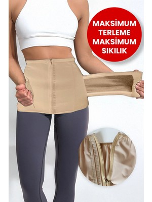 Alexander Hud Kadın Erkek Incelme Göbek Karın Şekillendirici Terletici Termal Kemer Sıkı Bel Korsesi Ten