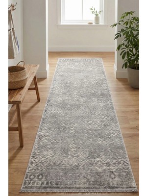 Konfor Halı Notta 1108 Gri Yumuşak Dokulu Salon Mutfak Koridor Oturma Odası Yolluk Halı Makine Halısı