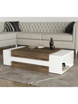 Dekorister Nora Orta Sehpa Beyaz-Ceviz