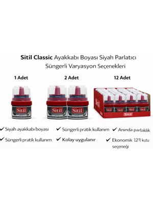 Bezos Sitil Classic Ayakkabı Boyası Siyah Parlatıcı Süngerli